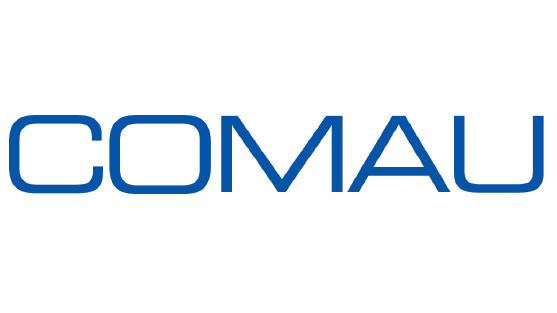 COMAU Robot-Logo – ein Symbol für innovative und vielseitige Robotiklösungen, vertreten durch die KMM Automation GmbH.